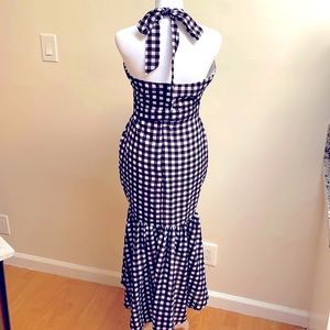 Nasty Gal Black and White Checkered High Low Dress